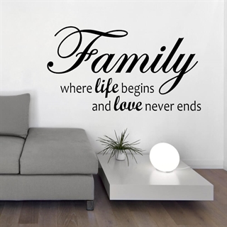Family where life begins- wallstickers